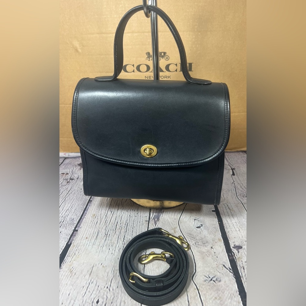 Vintage Coach 9977 Manor Bag 🖤BLACK Leather ⭐️GOLD Spacious EXC CONDITION👍